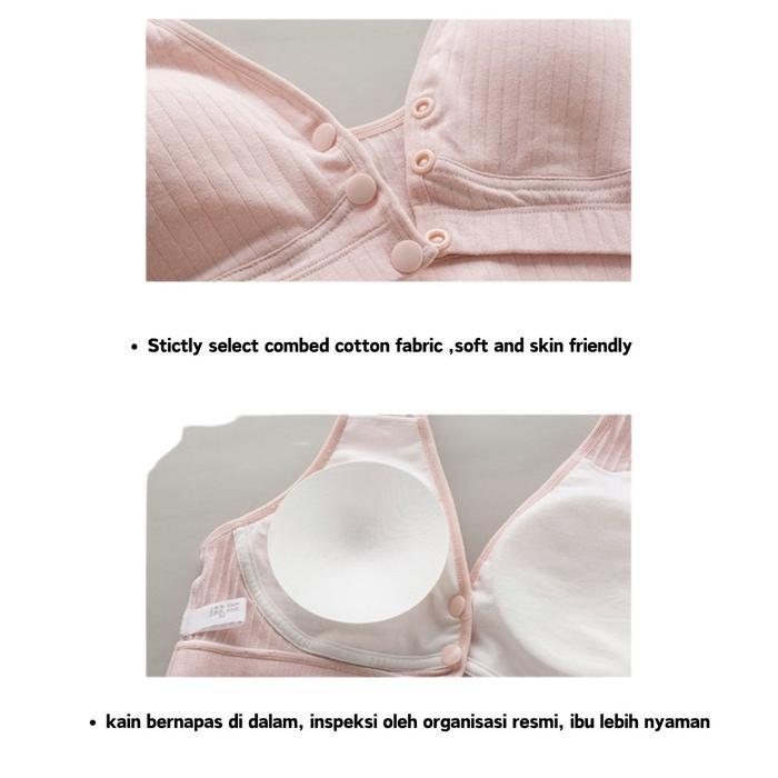 Set Bra Menyusui BH Menyusui Ibu Jumbo Kancing Depan Tanpa Kawat Bra + Celana Dalam Wanita Hamil