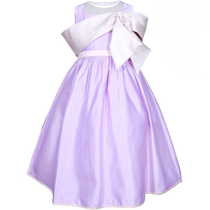 Gaun w Lilac Anak Perempn/ Gaun Fashion Pita Besar Ungu Lilac Anak Perempn