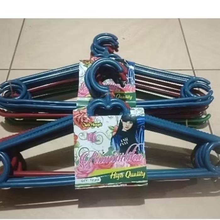 Gantungan Baju WARNA Plastik Lovenia Besar / Plastik Hanger Lovenia