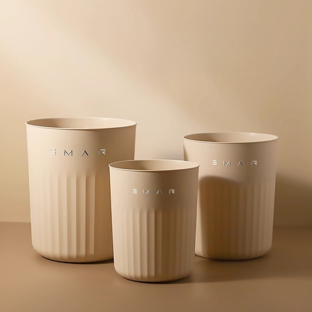 Minimalism Pp Wastebasket Living Room Kitchen High-capacity Recycle Bin Bathroom Lidless Trash Can