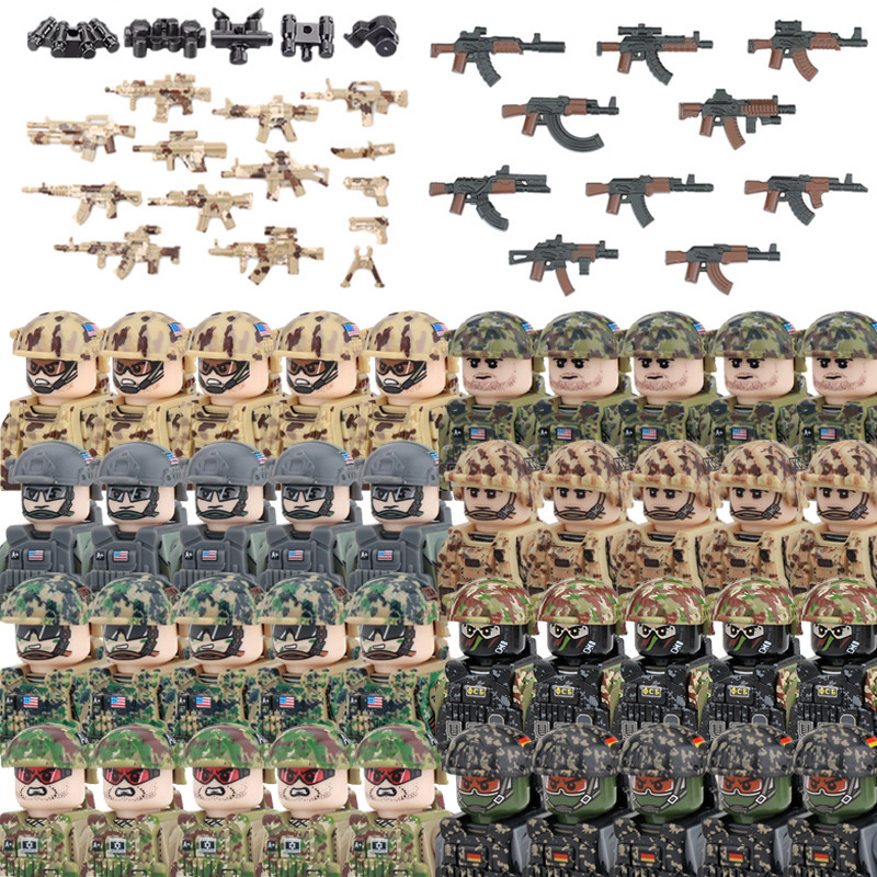 Military Special Forces US SWAT Building Block City Commando Infantry American Soldier Figure Army