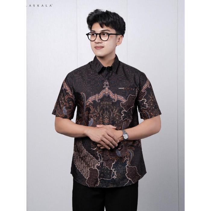Laskala Batik Premium Rajendra Kemeja Batik Pria Slimfit Lengan Pendek