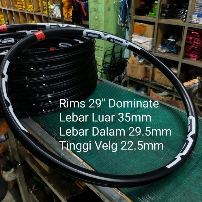 Rims Velg Xc 29 Dominate Xc Alloy Lebar 35Mm 32 Hole Double Wall Hitam Velg Mtb Xc Dominate 29 Lebar