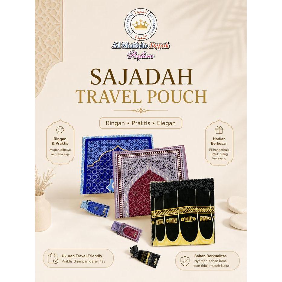 Sajadah Travel Pouch/ Sajadah Travel/ Sajadah Souvenir/ Sajadah Kain/Sajadah Pouch/Oleh-oleh