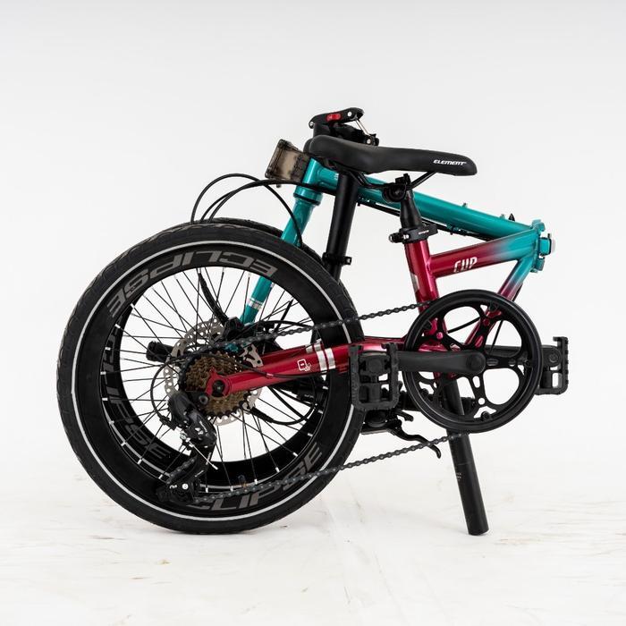 Sepeda Lipat Folding Bike 20 Element Clip Mirip Element Nicks - Green Red