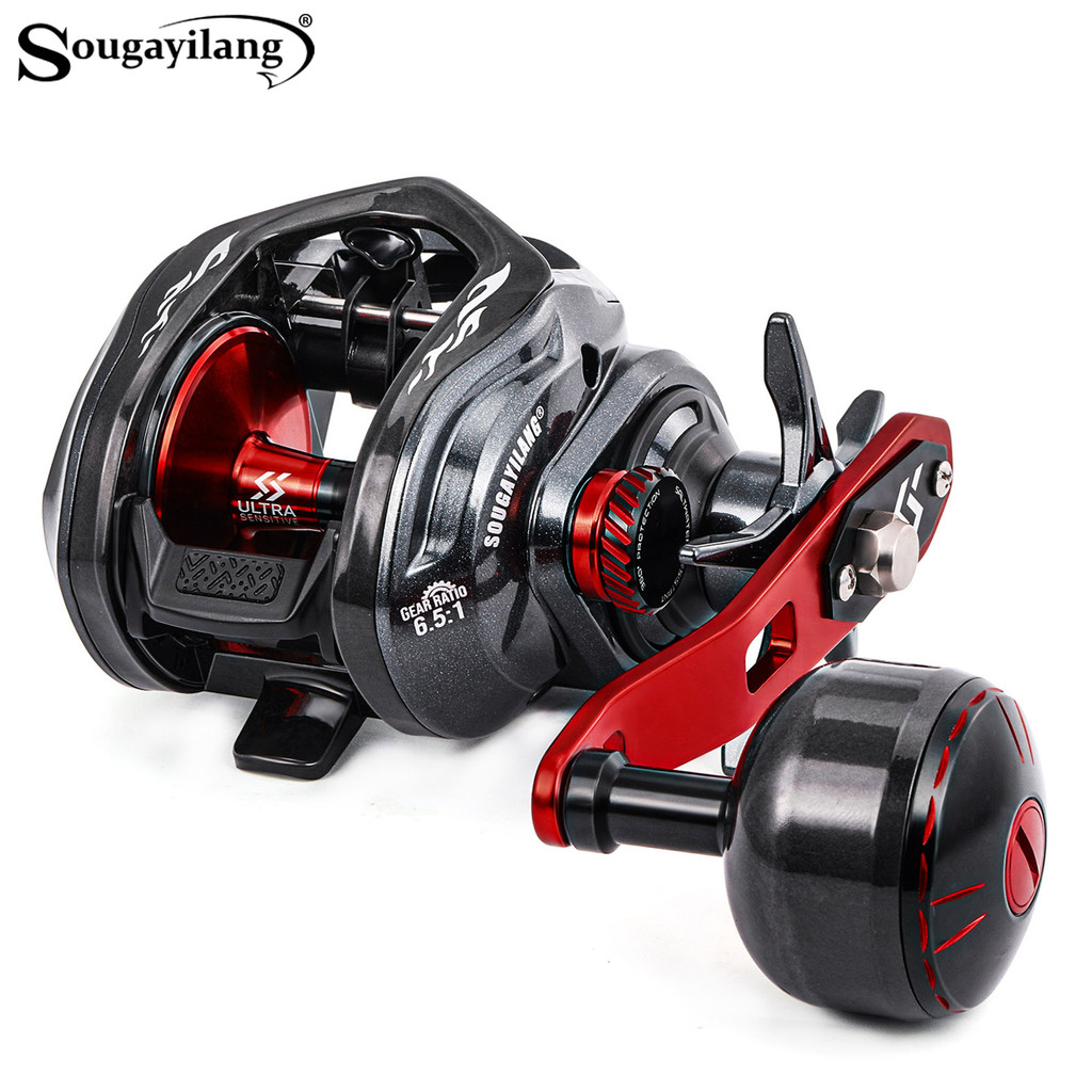 Sougayilang Single Rocket Baitcasting Reel 6.5:1 Gear Ratio 9+1BB Max Drag 16kg Reel for Freshwater