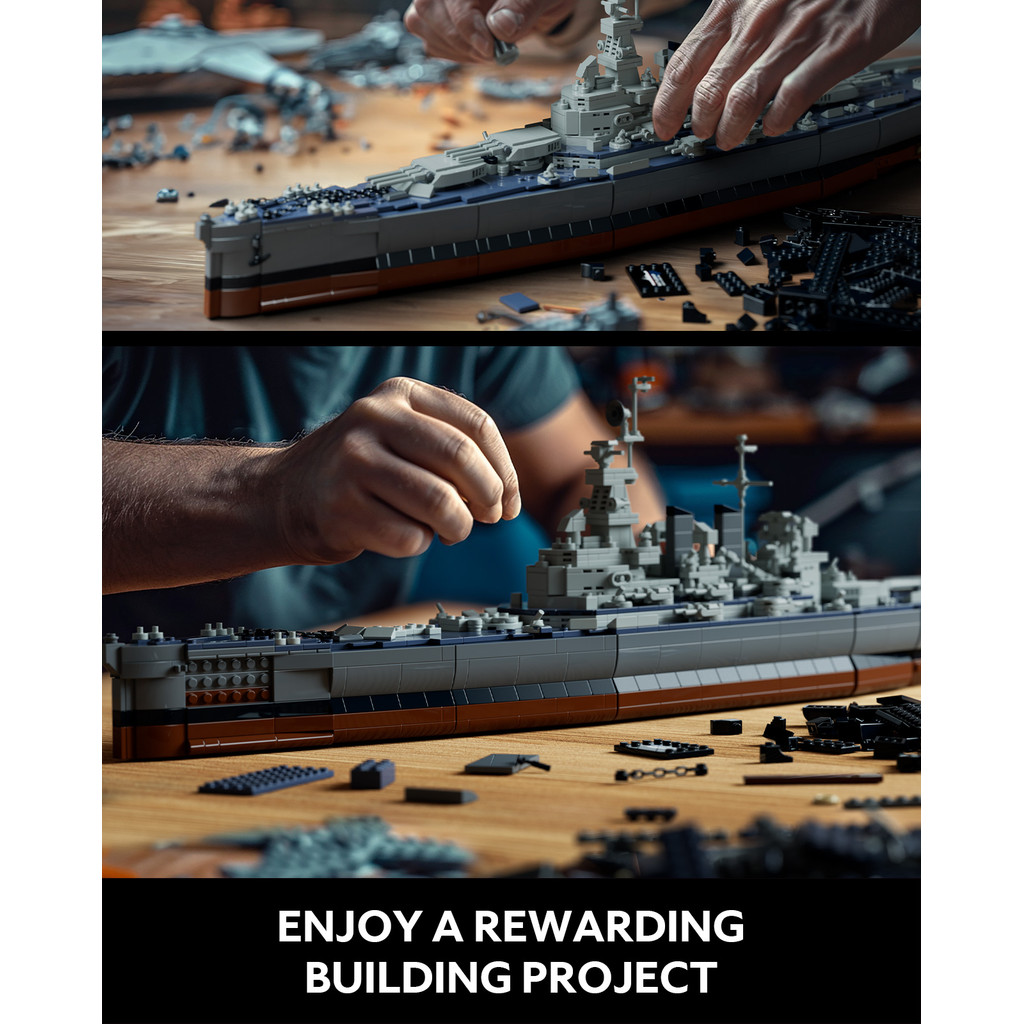 Nifeliz North Battleship, Military Building Set for Adults, Collectible Army Model Display, Military
