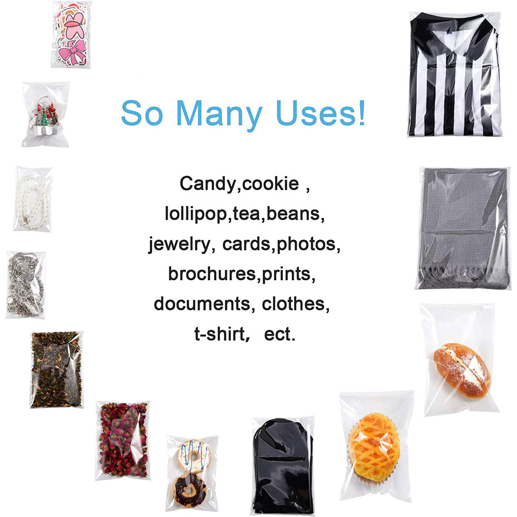 100Pcs Transparent Opp Bags Self Sealing Poly Plastic Bags For Candy Lollipop Cookie Packaging