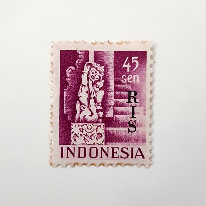 Prangko INDONESIA 1950. Cetak Tindih RIS 45 SEN