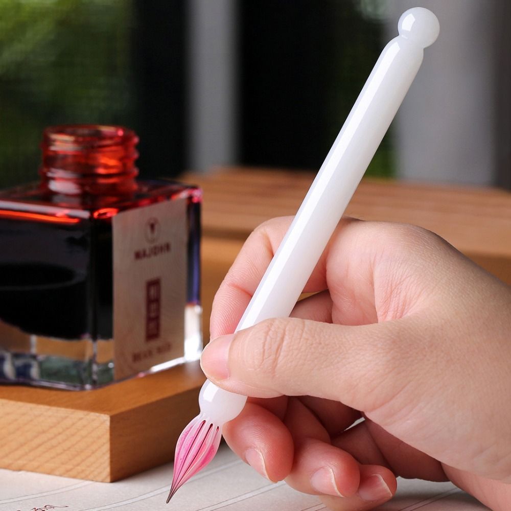 New Handmade Glass Dip Pen Crystal Glass Smooth Signature Pen Multifunctional 0.5mm Dip Ink Pen for