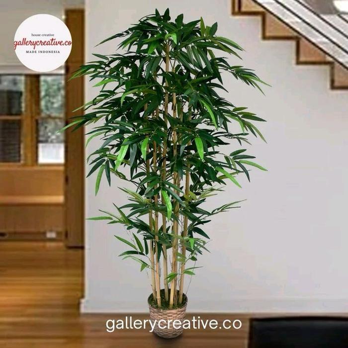POHON BAMBU ARTIFICIAL TINGGI- HIASAN POHON BAMBU PALSU - POHON SRI REJEKI HIASAN BUNGA RUMAH DAUN