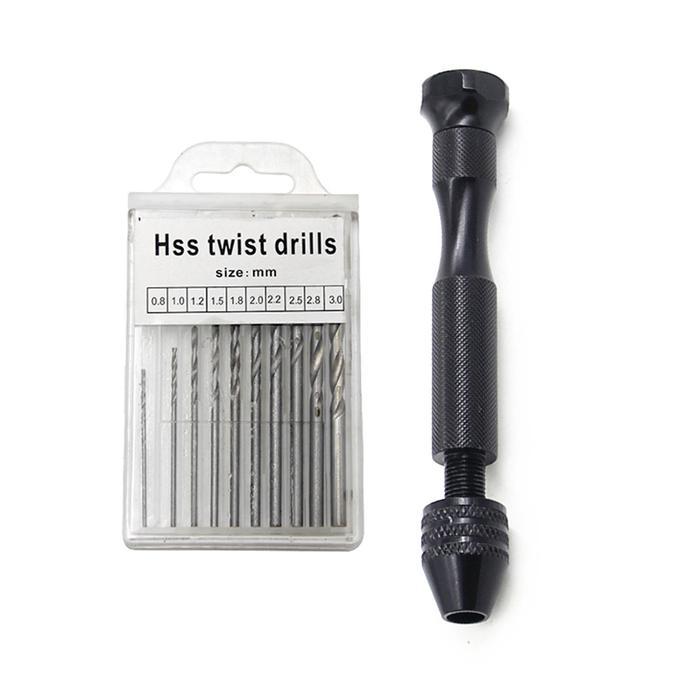SALE Bor Tangan Mini Micro Bor PCB Twist Micro Drill Plus 10 Mata Bor