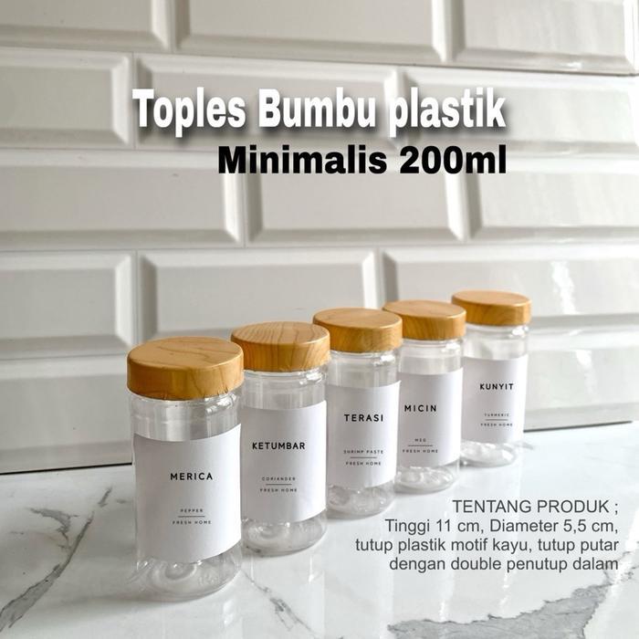 SALE Toples Bumbu 200ml GRATIS STIKER WATERPROOF toples estetik toples mini toples dapur Plastik