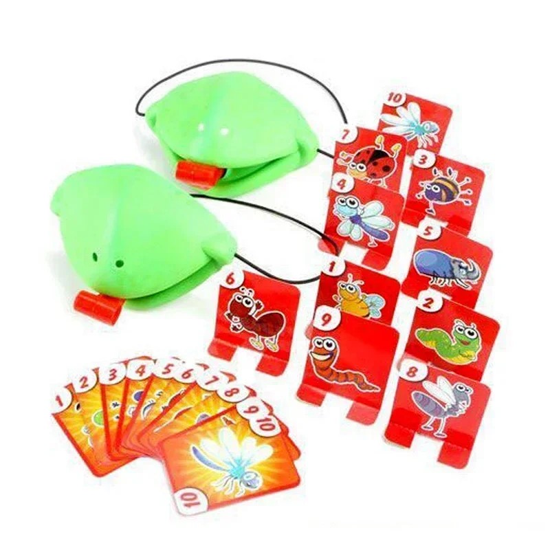 Frog Mask Wagging Tongue Lick Cards Board Games for Children Family Party Toys Antistress Funny