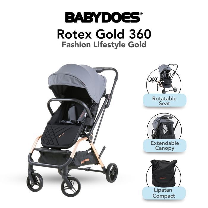 Terlaris Babydoes Rotex Gold 360 Stroller