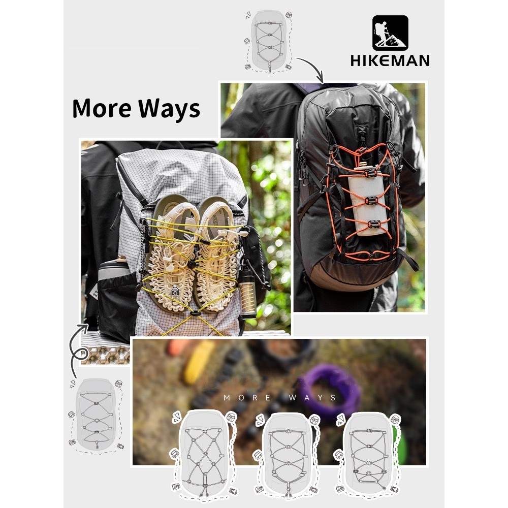 Bungee Cord Straps with Buckles Shock Cord Kit for Backpack Hiking Camping Outdoor Gear