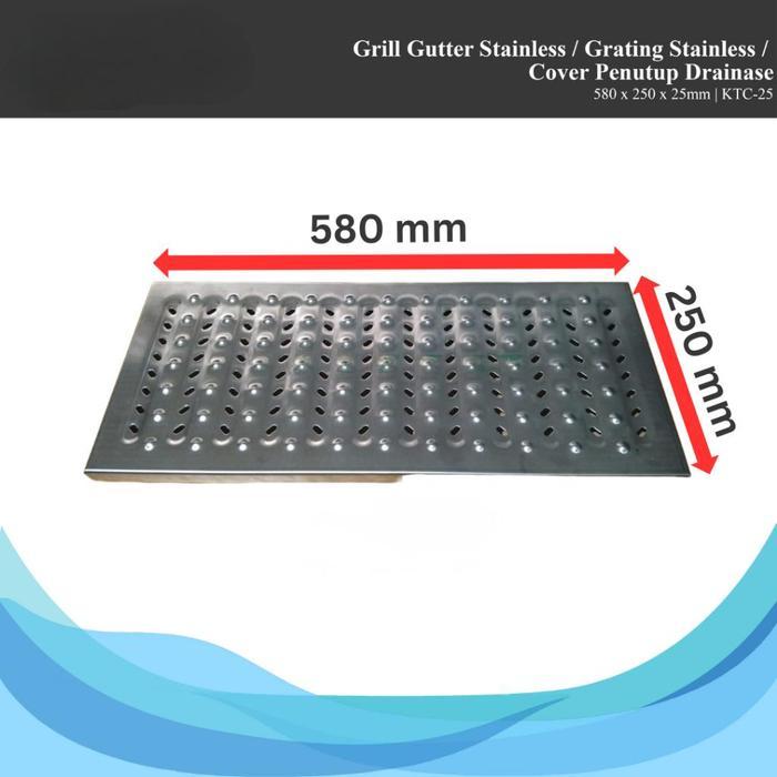 Grill Gutter Stainless/ Gutter Grating / Grating Stainless / Cover Penutup Drainase 580X200 580X250