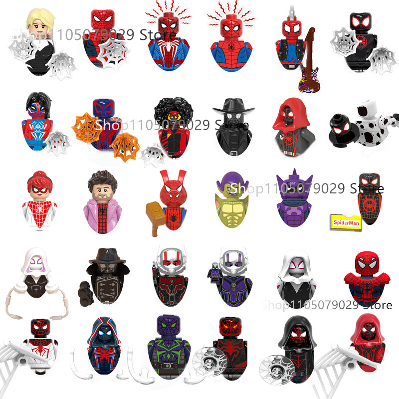 New Marvel Spiderman Assembly Building Blocks MINI Puzzle Brick toy Deadpool Magneto Jean Grey