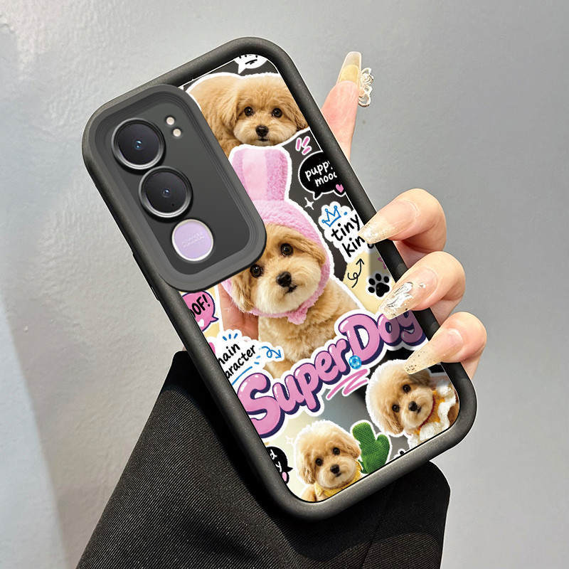 Casing Hp Untuk VIVO Y21d Case Casing pola Poodle Kesing Tahan sidik jari Kasing HP Cesing cermin mo