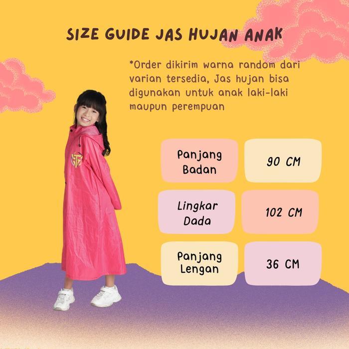 ASLI Jas Hujan Anak Twins19 Perempuan Laki Laki Motif Lucu - Raincoat Anak Terusan Twins19