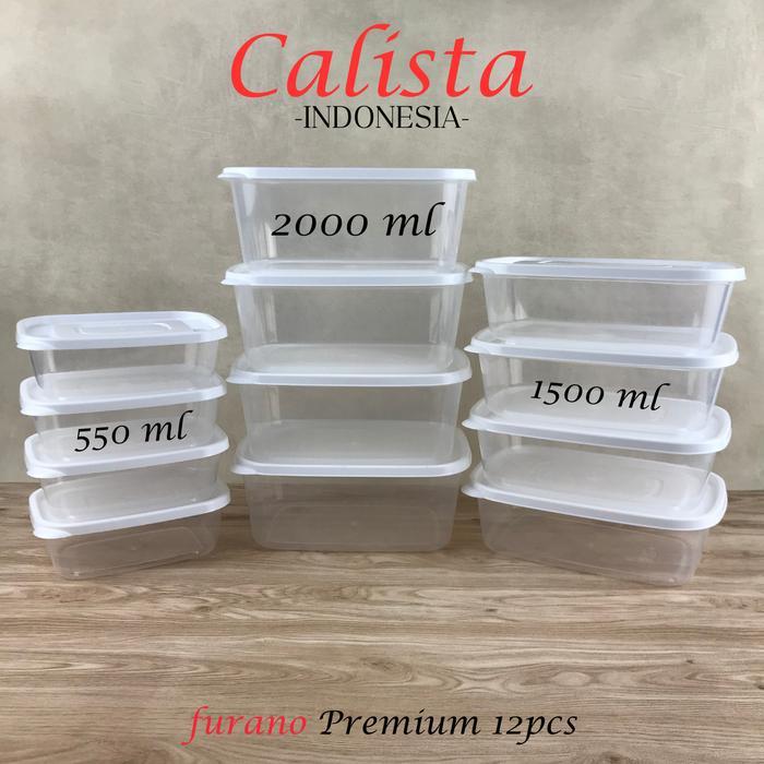 [ CALISTA ] TOPLES PLASTIK CALISTA FURANO PREMIUM PUTIH BENING SET ISI 12PCS FOOD CONTAINER