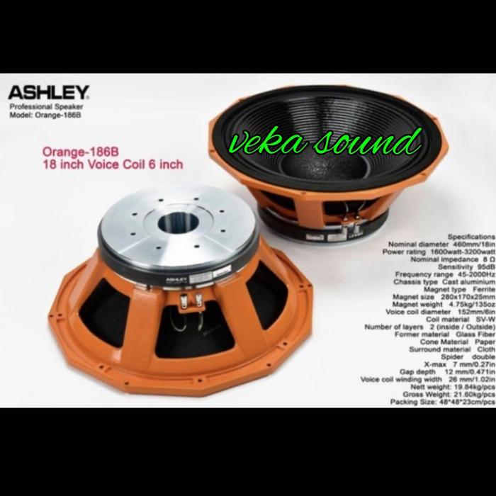 Component  Komponen Speaker Ashley Orange 186B 18 Inch Subwoofer VC6"