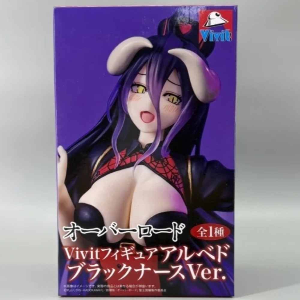 In Stock System Service Genuine Anime Overlord Vivit Figure Albedo Nurse Black Ver. 18cm Models Toy