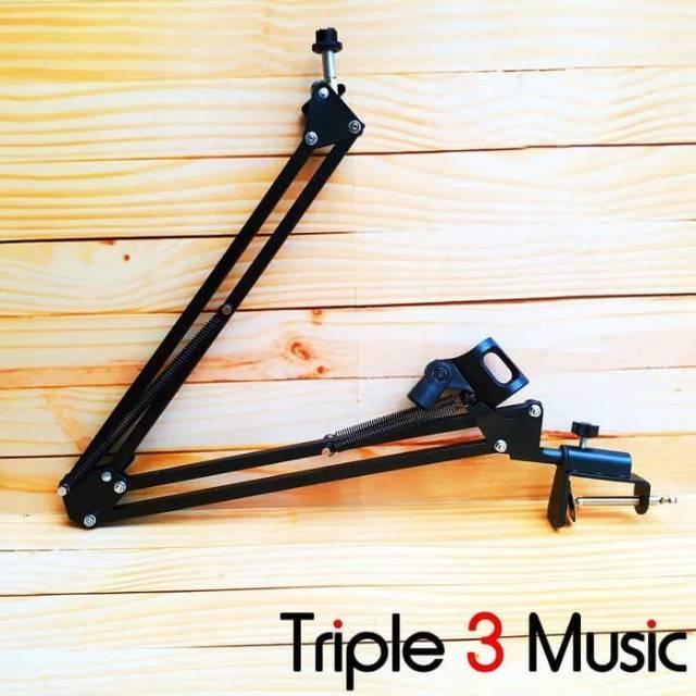 Terlaris Stand Microphone Broadcast radio stand Mic meja stand recording robot stand jepit SALE