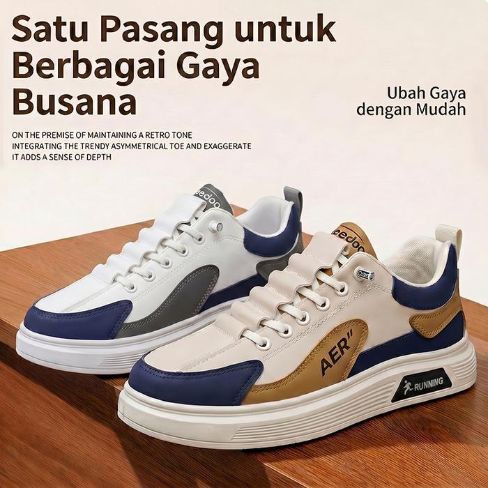 Leedoo - Sepatu Sneakers Pria Casual Sneakers Running Sport Shoes Sepatu Tali Fashion Kasual