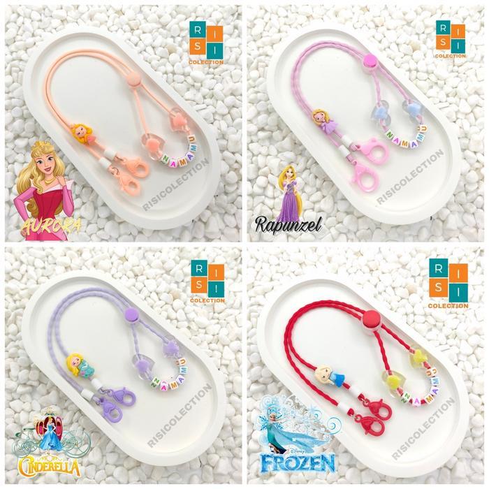 Tali Strap Masker Anak Princes Free Nama Kalung