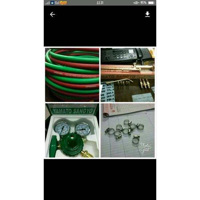 PAKET BLENDER LAS POTONG SELANG DOUBLE REGULATOR OXYGEN KLEM SELANG