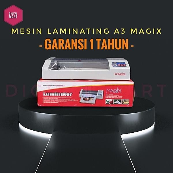 

Mesin Laminating Laminator A3 MAGIX Hot Cold Indikator Temperatur Suhu Panas Dingin Plastik Pemanas