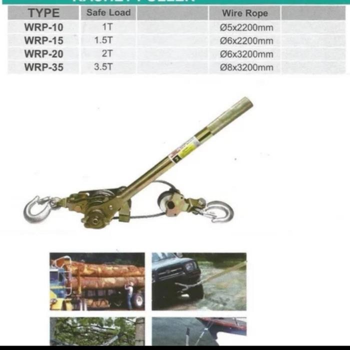Hand Ratchet Puller 1ton 1.5ton 2ton 3ton 3.5ton - Trektang - Tracktang ukuran 1 1.5 2 3 3.5 Ton