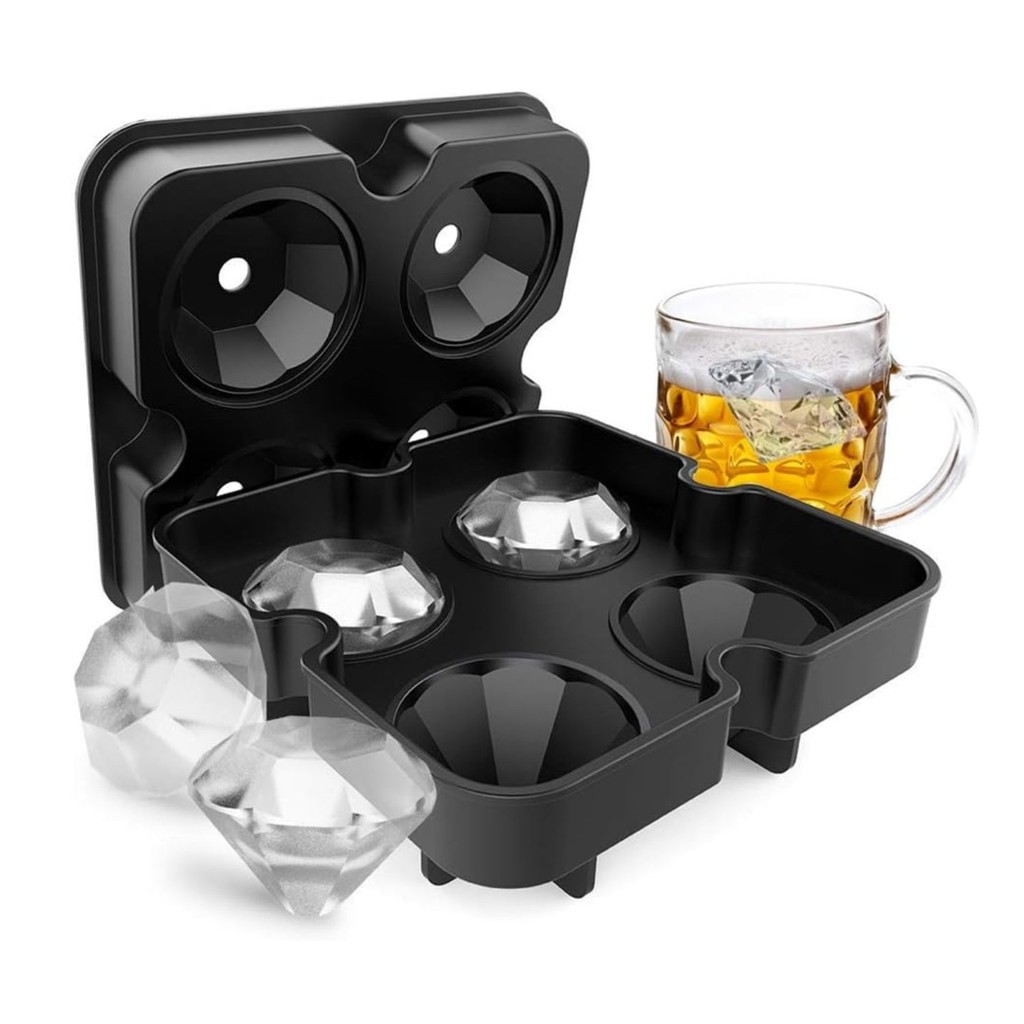 Diamond Ice Cube Tray with Lid Ice Cube Molds Silicone Ice Cube Molds Ice Cube Making Tray for Cold