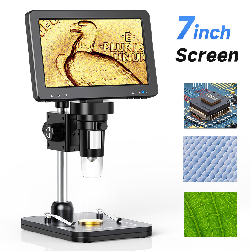 Hayve 7inch Digital Microscope 1200X Coin Microscope with 8 LEDs Soldering Microscope for