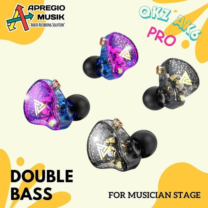 SALE QKZ AK6 PRO Original IEM Detachable Cable Earphone Double Bass