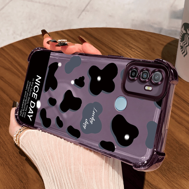 Casing Hp untuk OPPO A53 2020 A53s A32 A33 2020 Case Motif belang sapi Kasing Shock-Proof Cesing Air