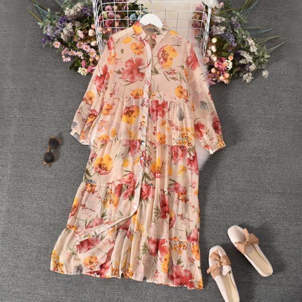 u5u1- [Vm] 795 - Tunik Bunga Bahan Sifon / Tunik Wanita / Tunik Motif Bunga