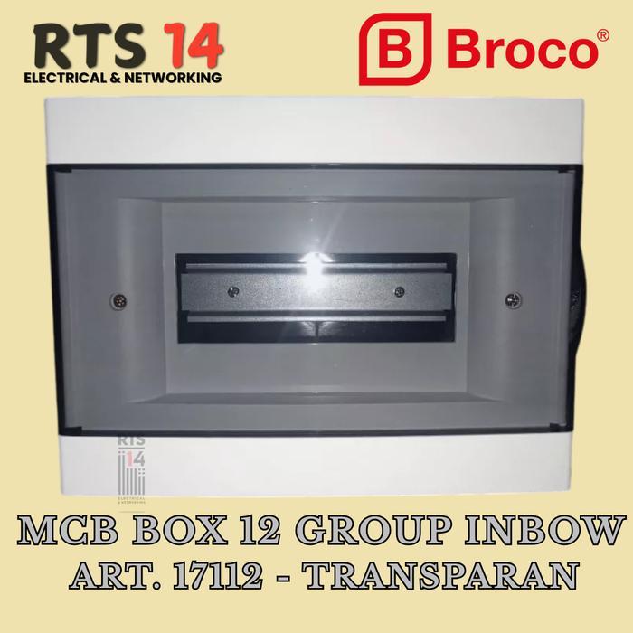 Mcb Box Broco 12 Group Inbow Transparan Art. 17112-50 / Kotak Panel Listrik 12 Slot Tanam Transparan