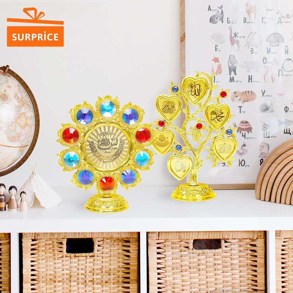 Pajangan Meja dan Lemari Kaca Kaligrafi Islam / Hiasan Meja Kaligrafi Lafadz Allah Muhammad / Pajang