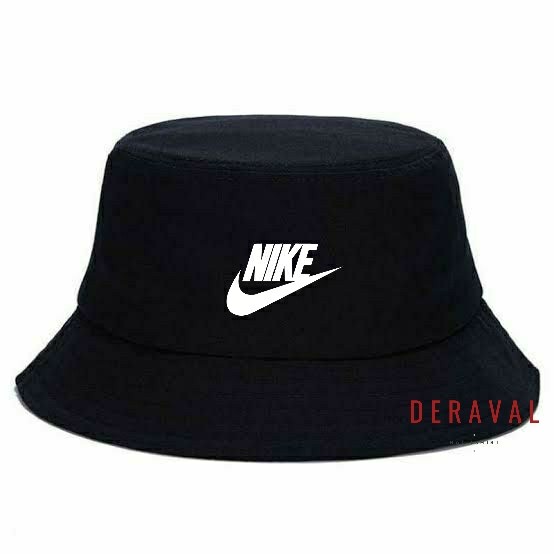 Topi Bucket NKE LOGO / Topi Ember Distro Pria Wanita - Hitam Putih Navy Pink Orange Army Maroon Crea