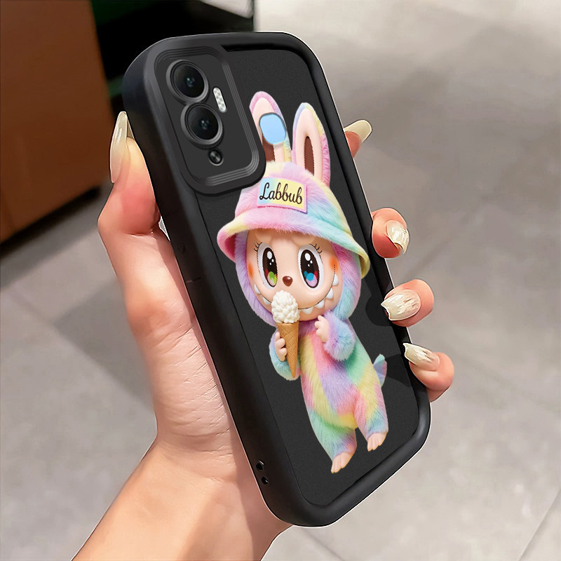 Casing Hp Untuk Infinix Hot 12 Play NFC Case Boneka Es Krim Pelangi Softcase Fall Prevention Kesing 