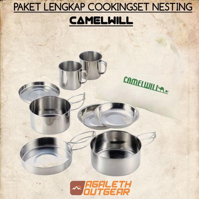 Paket Lengkap Cookingset Nesting Camelwill Alat Masak Camping Termurah