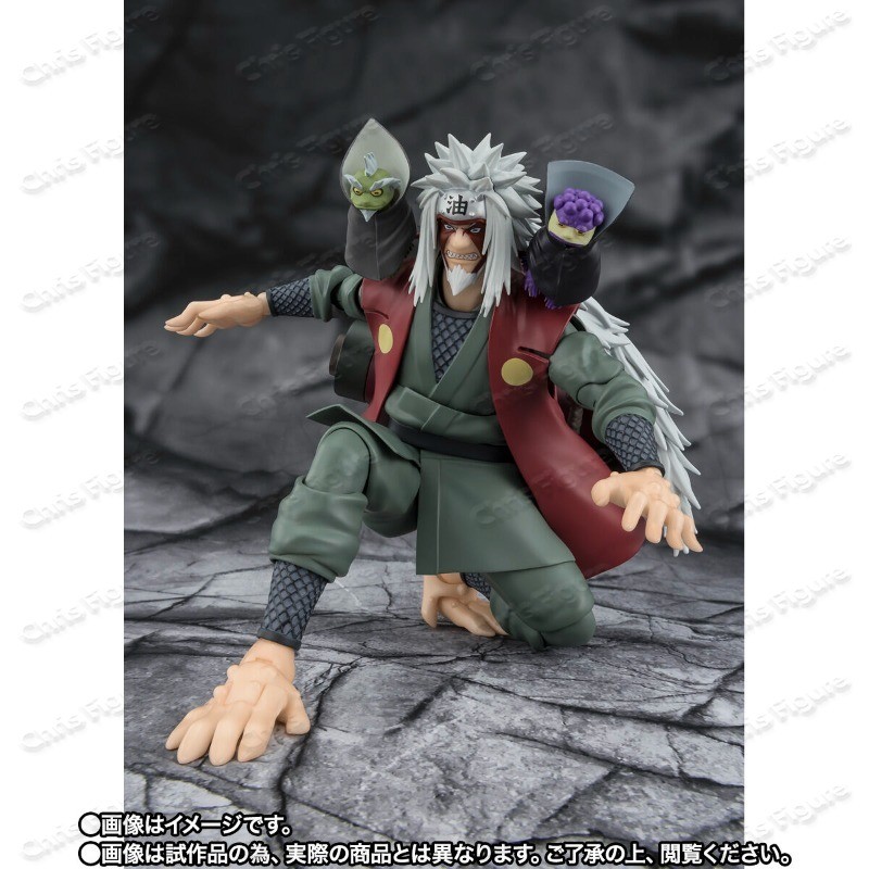 In Stock Bandai Genuine SHF Naruto Jiraiya Sage Mode Konoha Hero Set Articulated Action Figure