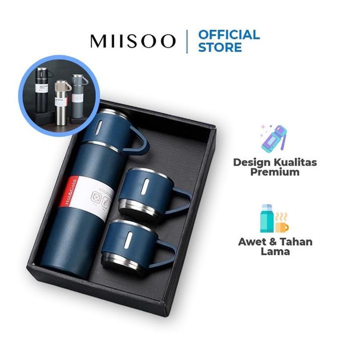 Premium Miisoo Thermos Vaccum Flask Gelas Cangkir Life Polos Non Led Suhu Botol Minum Stainless