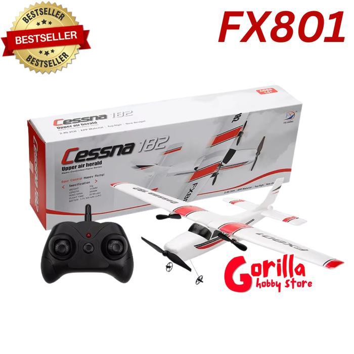 Pesawat RC Cessna 182 Model FX801 Fei Xiong 2 channel RTF EPP foam rc plane FX801