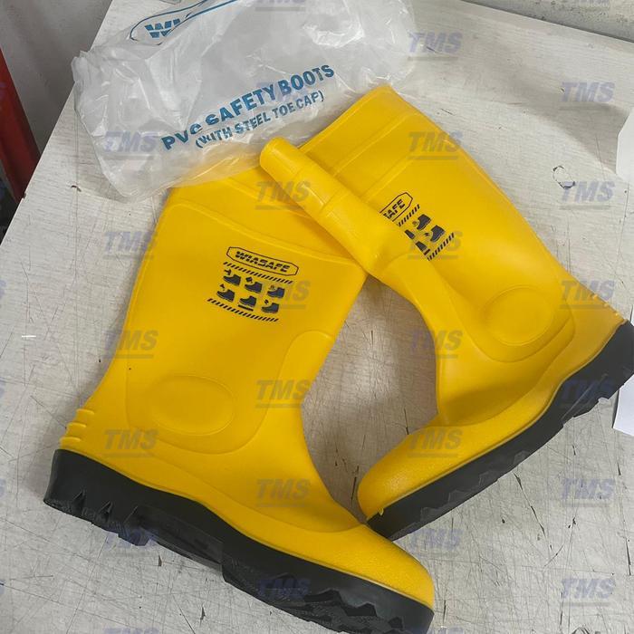 Sepatu Safety Boots Kuning Wiasafe Pvc Safety Boots Toe Cap - Original