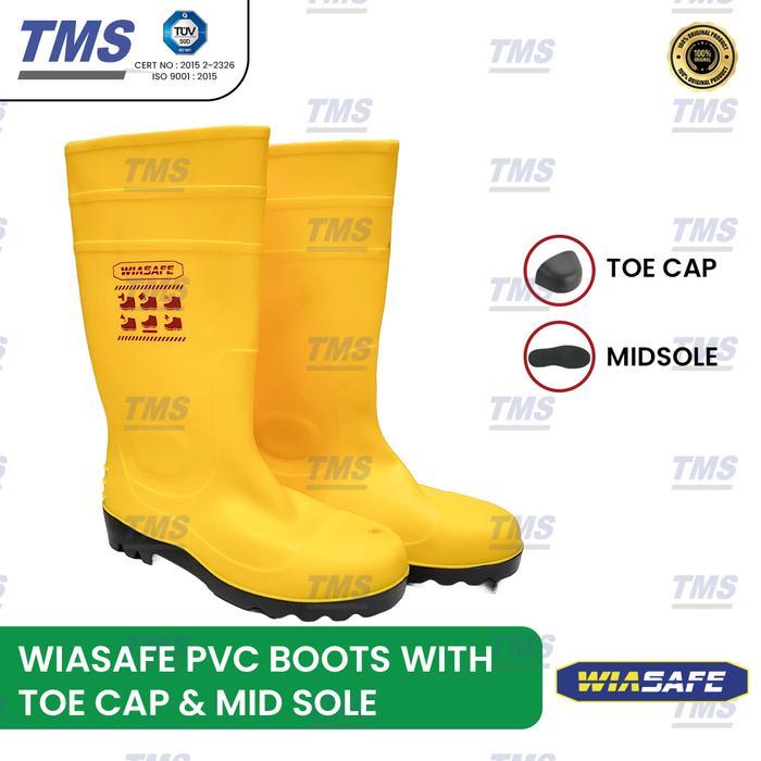 Sepatu Safety Boots Kuning Wiasafe Pvc Safety Boots Midsole & Toe Cap - Original