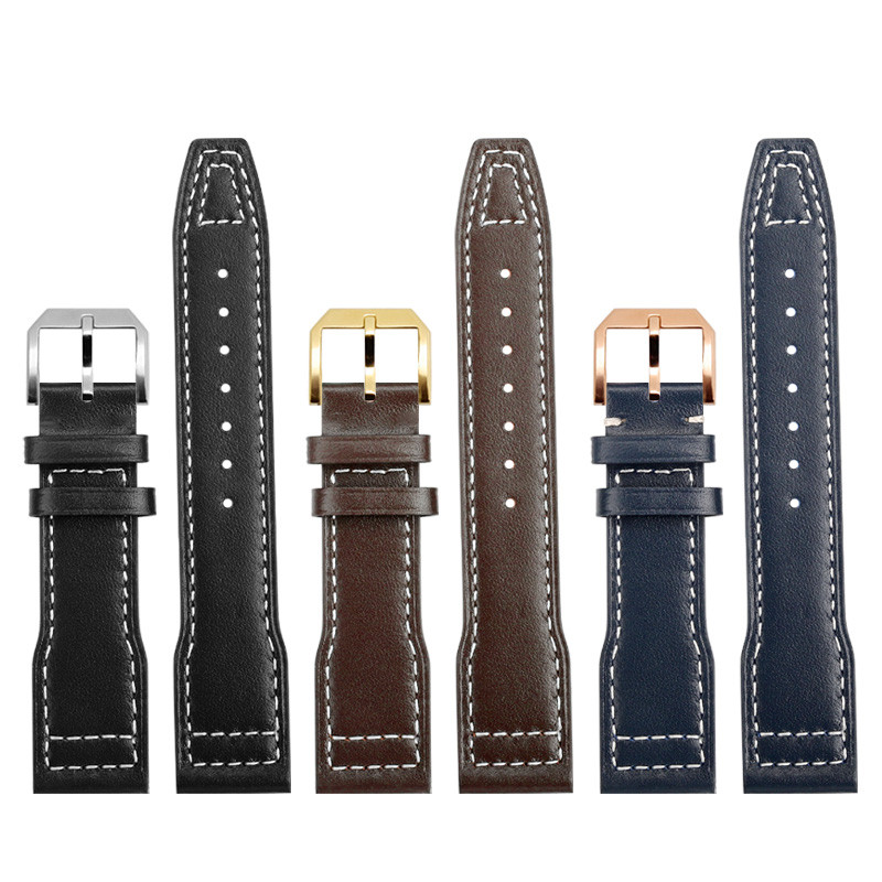 20mm 21mm Cowhide Leather Watch Strap Genuine Belt for IWC Pilot Portugieser Portofino Watchband