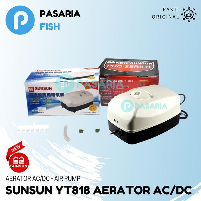 SUNSUN YT818 AC/DC Aerator / Air Pump Aquarium Kolam Ikan YT 818 AC DC